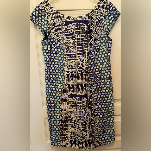 Plenty by Tracy Reese Peruvian Cap
Sleeve Blue Batik Print Mini Dress - Picture 9 of 9